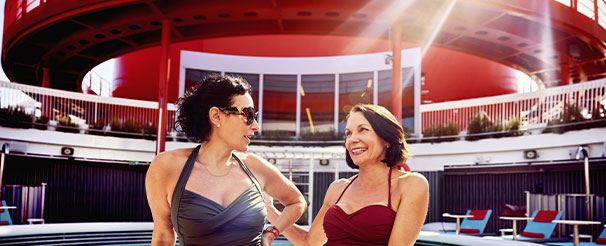 ladies at pool on virgin cruise