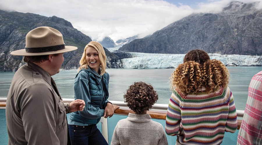 princess family on cruise ship dock