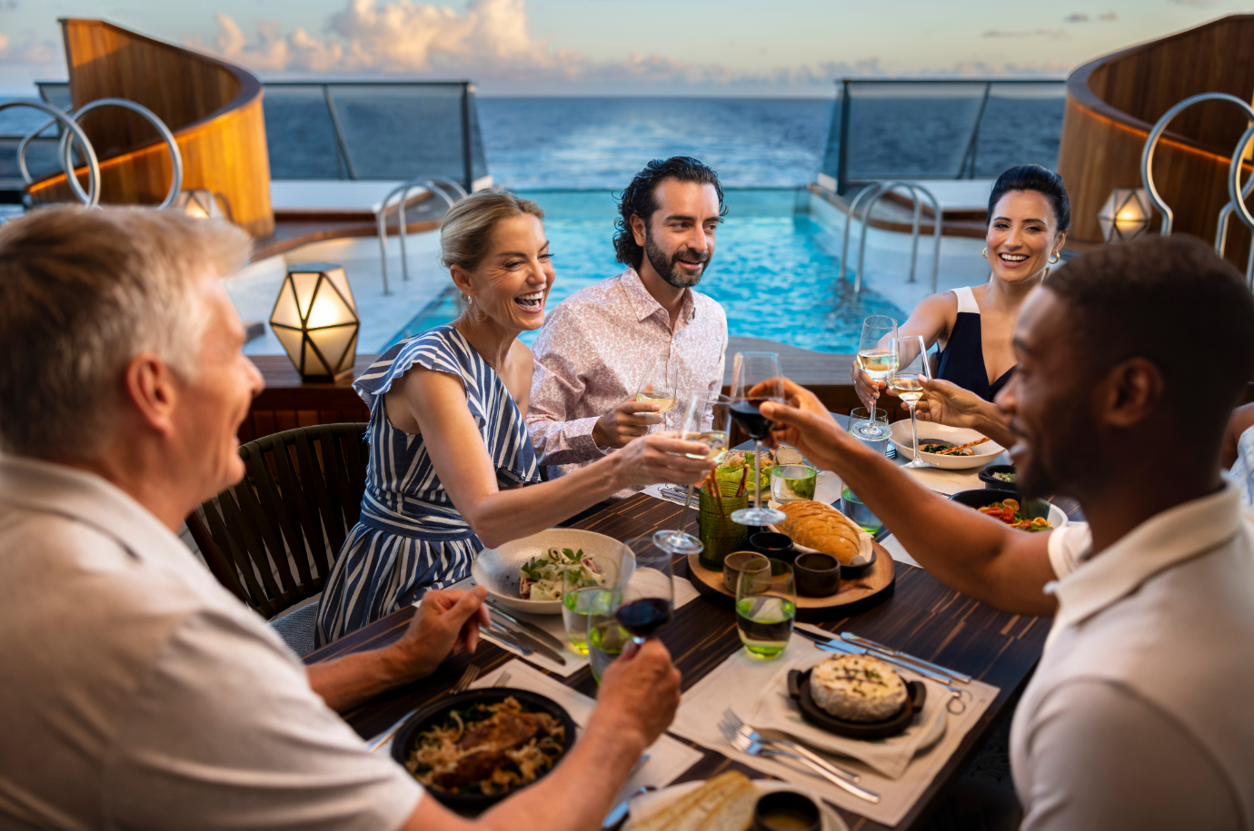 seabourn guests dining on ship